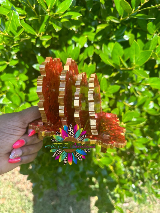 Geode Coaster Set with Stand