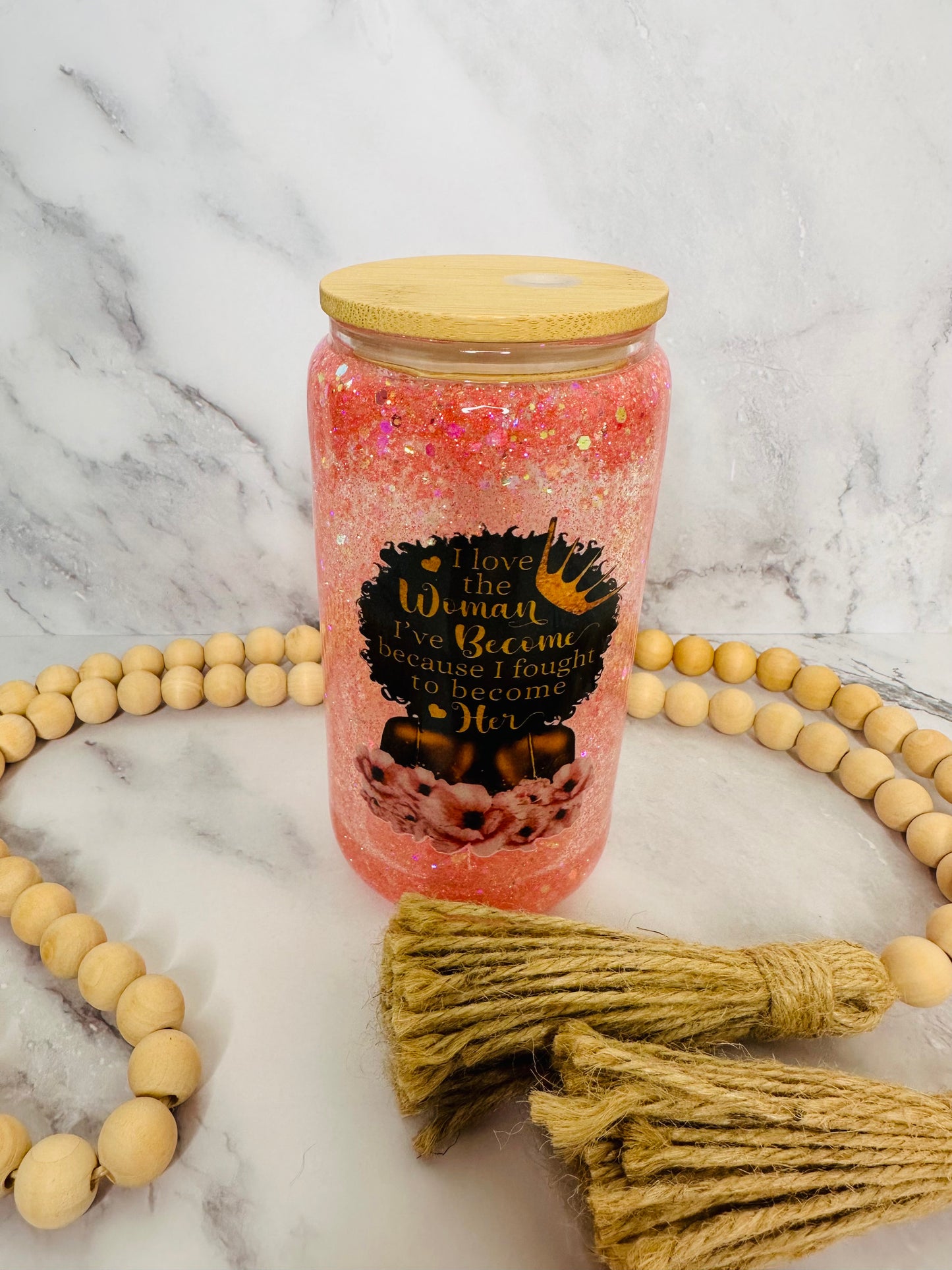 Powerful Woman Snow Globe Tumbler