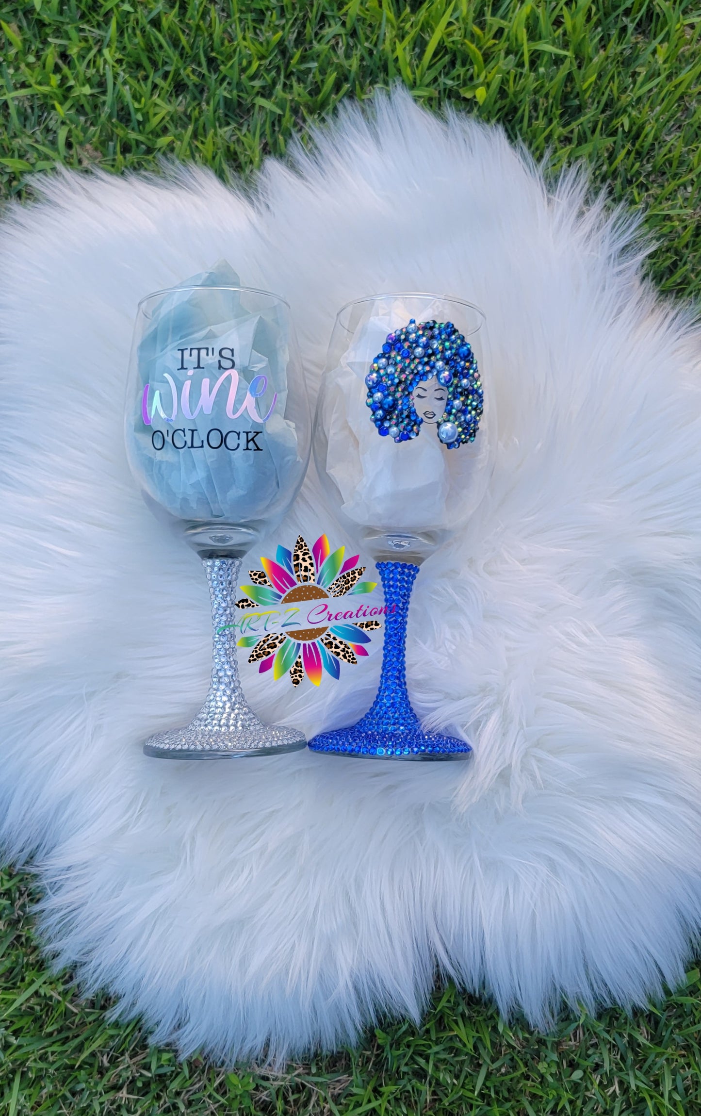 Silver Bling Wine Glass