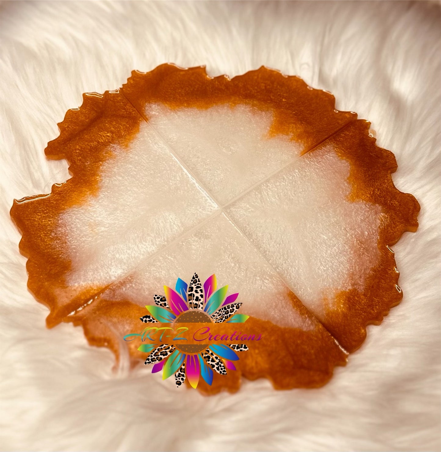 Gold/White Geode Coaster Set