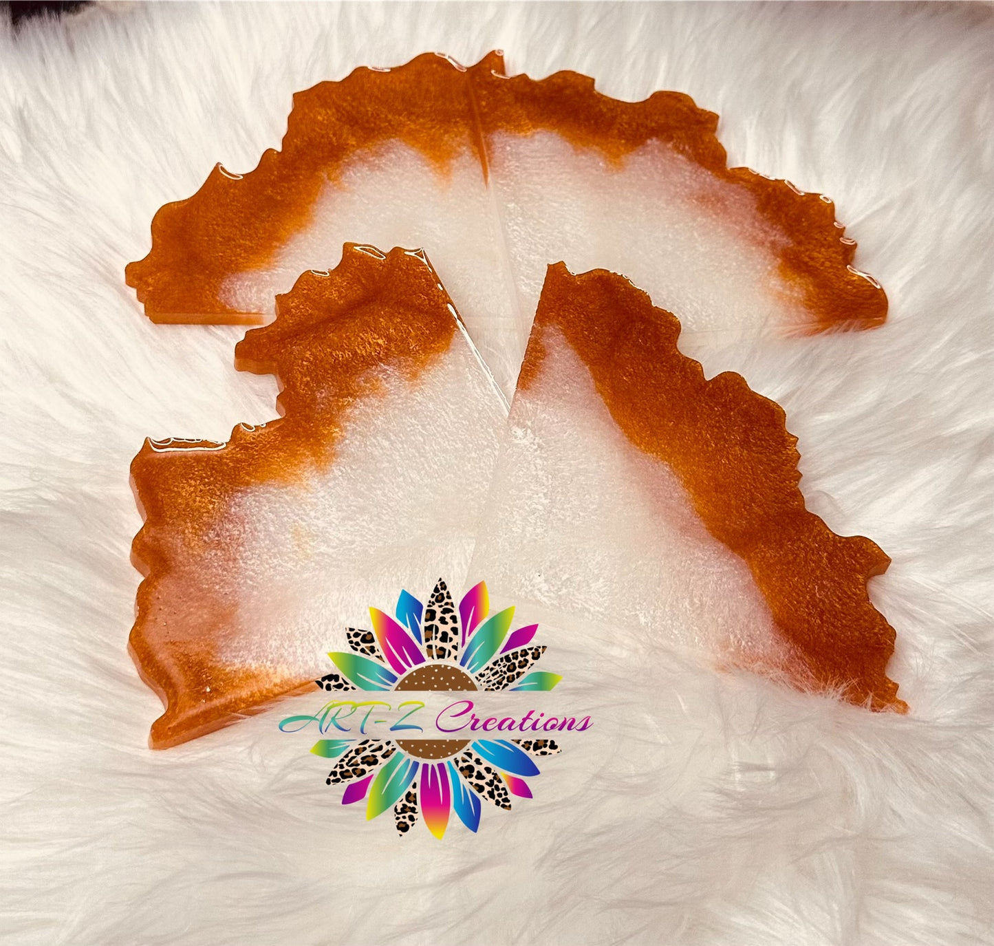 Gold/White Geode Coaster Set